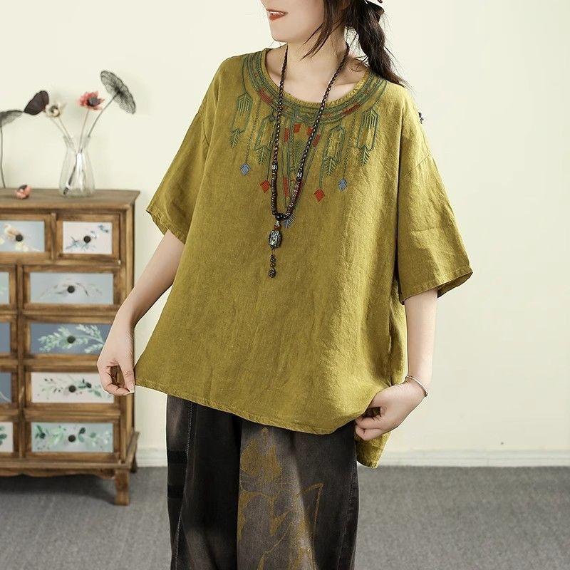 Womens Linen Cotton Ruffle Neck Tank Top Casual Sleeveless A Line Blouse S жёлтый