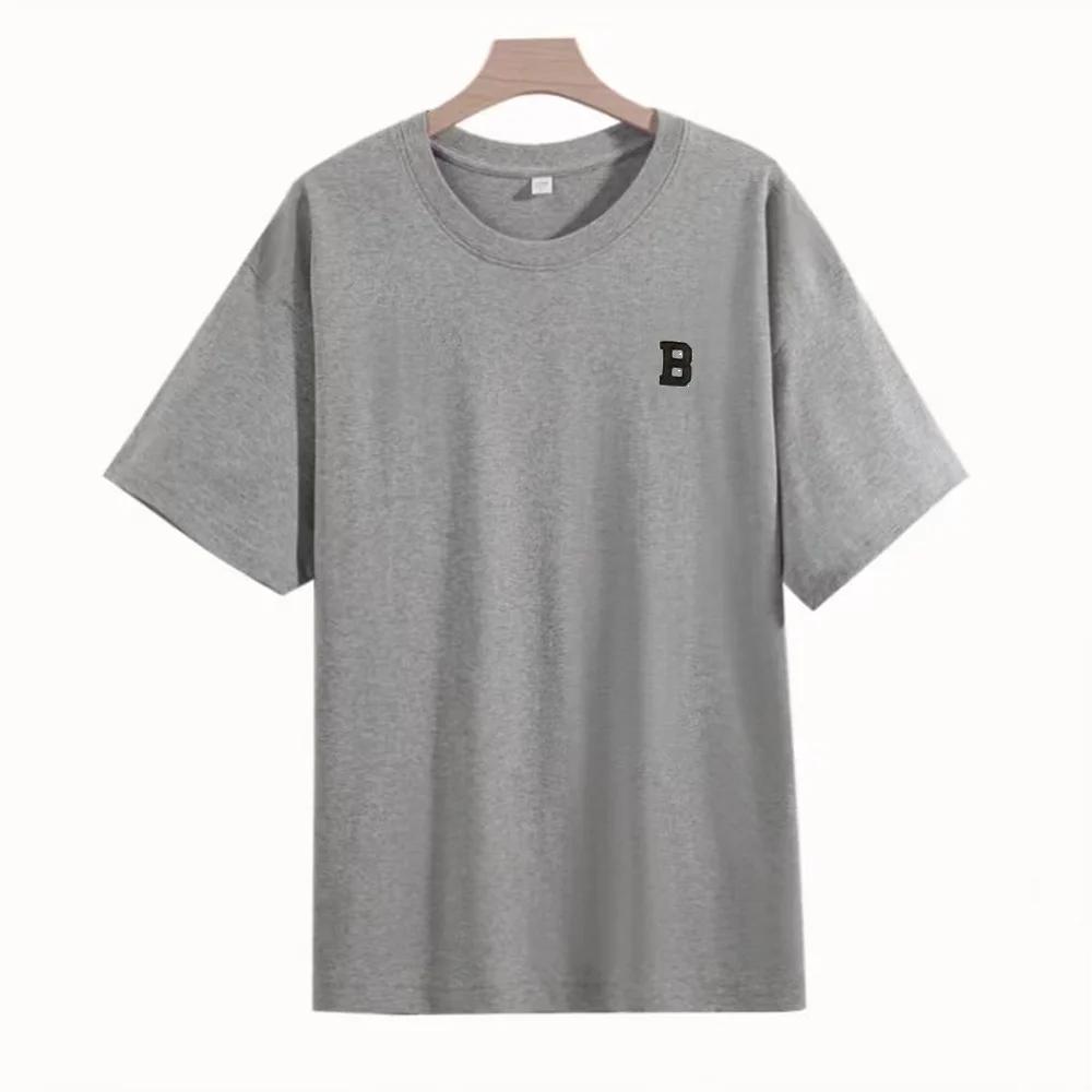 100% Cotton New Summer Mens T Shirt Solid T Shirt Mens Oversized Five Half Short Sleeve Casual Cotton Mens Streetwear Top Tees