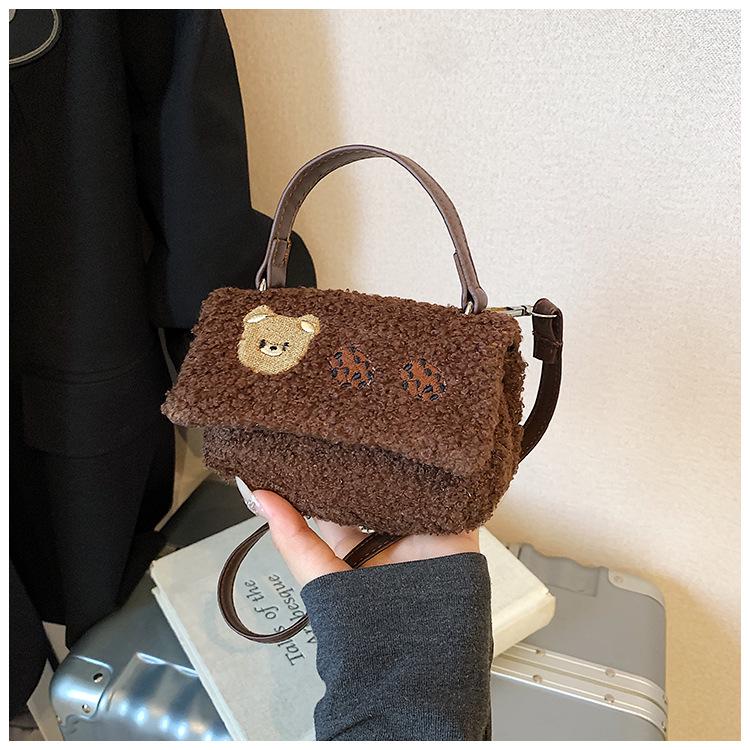 Dames Retro Plysj Crossbody Tote 2025 - Trendy Liten Håndveske for Jobb og Hverdagsklær