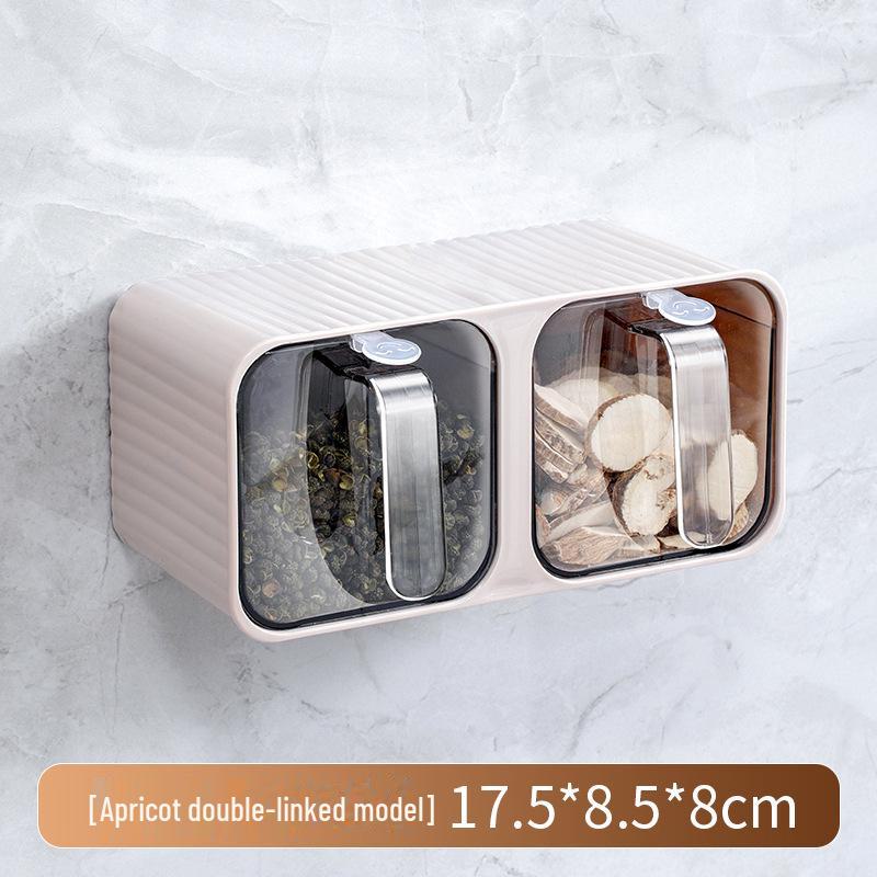 Wall-Mounted Multi-Grid Large-Capacity Sealed Spice Storage Box Set