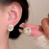 Pigeon egg zircon retro ear clips without ear piercings, light luxury, high-end niche design earrings, versatile cold wind earrings
