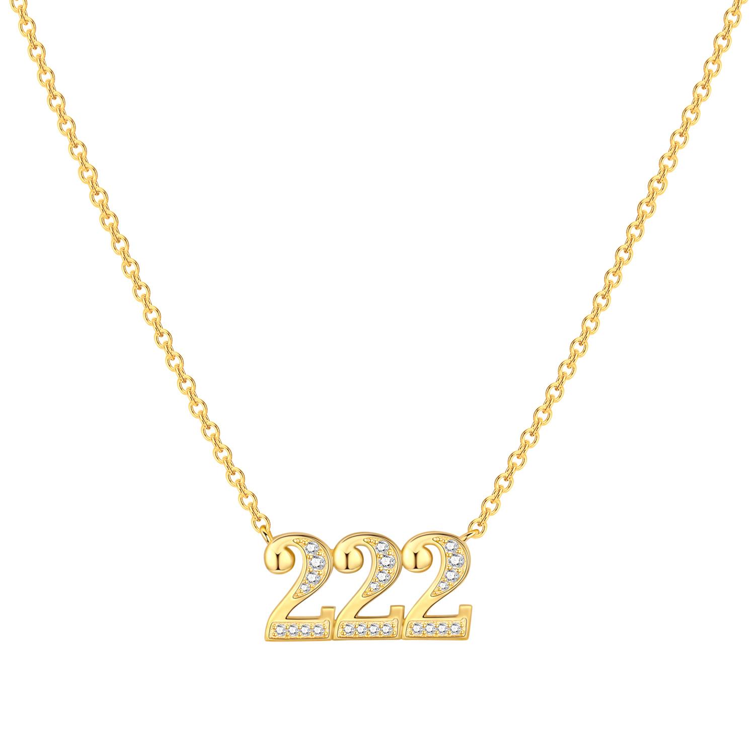 

Original 18K Gold 222 333 444 777 Lucky Number Pendant Necklace for Women Birthday 925 Sterling Silver Jewelry Gifts Angel 2026