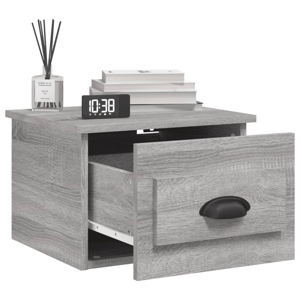 Wall Mounted Nightstand Gray Sonoma 41.5 x 36 x 28 cm