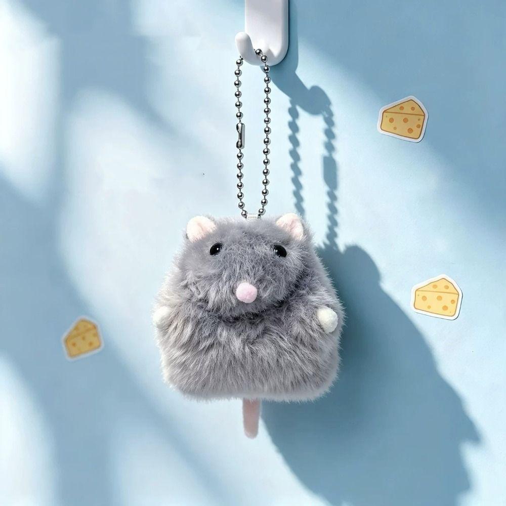 Bean Bag Fluffy Mouse Keychain Bag Charm Rat Plush Doll Soft Fabric Hamster Pendant Kids Toy