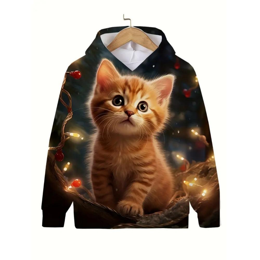 Girls Clothes Hoodies Cute Cat 3D Print Child Sweatshirt Autumn Cartoon Clothes for Children Girl Tops Fashion Children Clothes