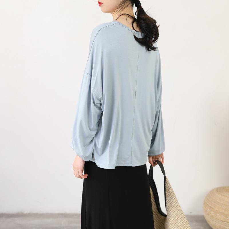 Loose V-neck Long Sleeve Women's Sun Protection T-shirt - Plus Size Summer Riding Top, Korean Style