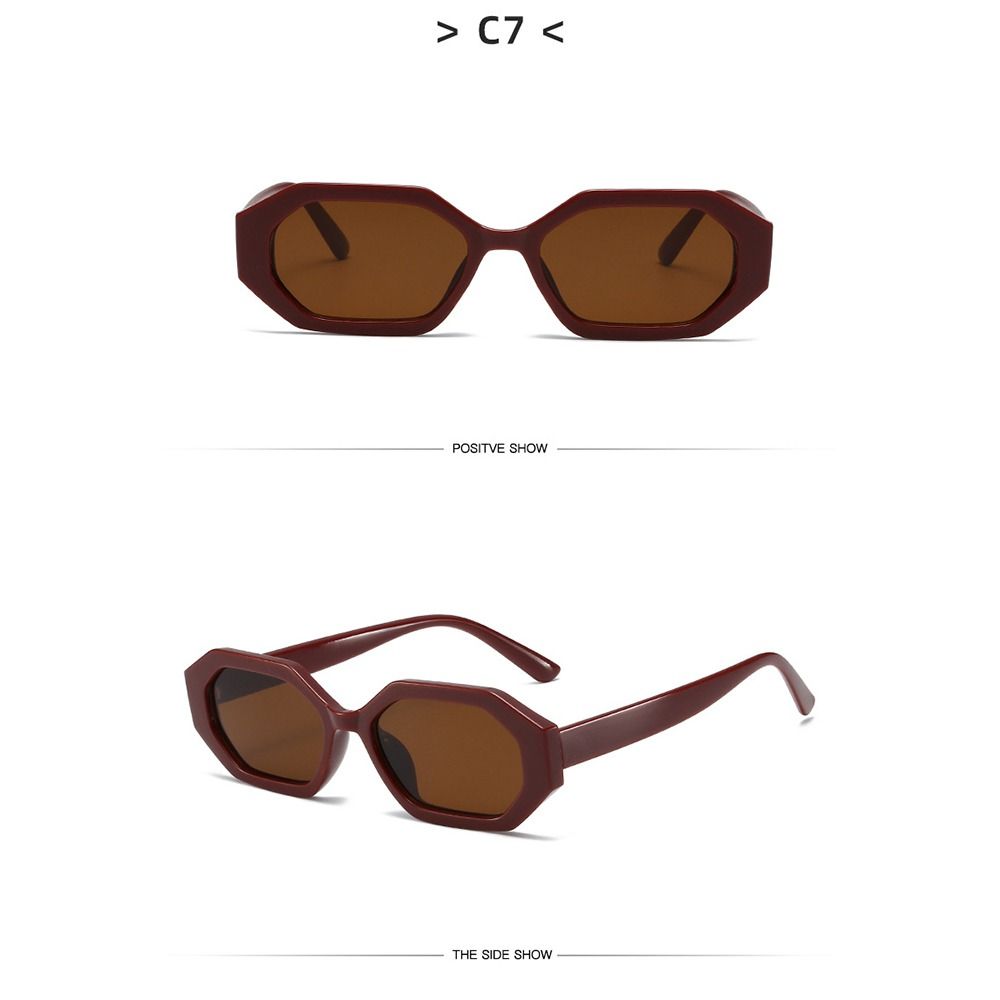 Small Polygonal Sunglasses UV 400 Rectangle Sunglasses Trendy Eyewear  for Women & Men