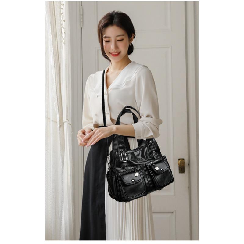 Trendy dámská taška přes rameno s více kapsami, všestranná crossbody kabelka pro každodenní a neformální použití