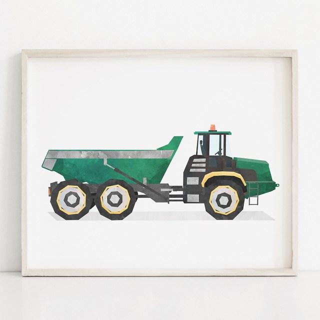 Nordic Style Engineering Vehicle Canvas Art Paintings Watercolor Poster and Prints Nursery Wall Art Picture for Home Decoration No Frame