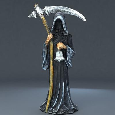 Halloween Home Decoration Holy Death Statue Standing Religious Decorative Figurine Grim Reaper Holding Scythe Statue Altar