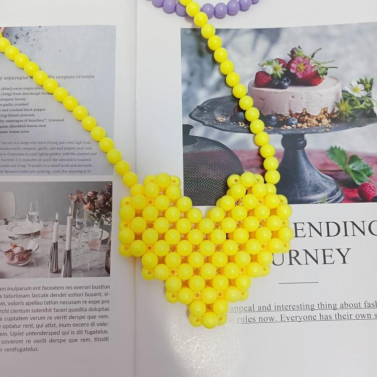 Mini Lipstick Handbags Pearl Women's Bag Crossbody Multicolor Love Shape Work Beads Women Spring and Summer All-match Fashion