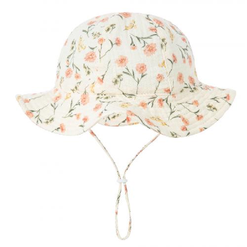 Baby Cotton Basin Hat Baby Cute Printed Fisherman Solid Color Sun Hat Ins Simple Hat 3-12M