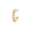 Vacuum Electroplated Gold Small Ornaments, Brass Strip with Zircon Jewelry, Shiny Full Women's Open Ring Jewelry.