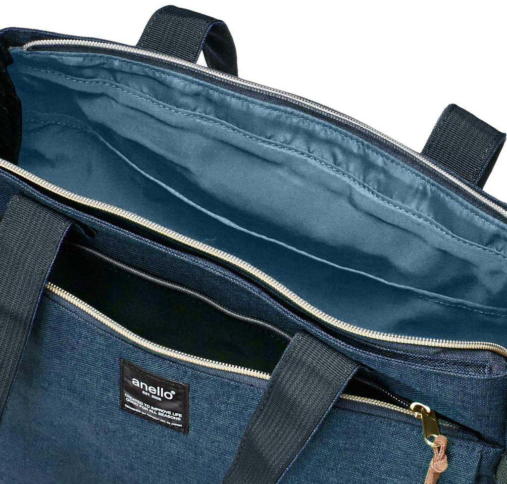 Tote Bag POST Denim Blue [Anello] 10-pocket AT-C3132