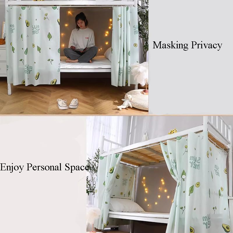 PENULA LOVE Bottom Bunk Bed Curta Breathable Blackout Canopy Single Bed Privacy Curtain Dorm Home Dust-Proof Shading Drapes Underbed Loft Tent Canopy