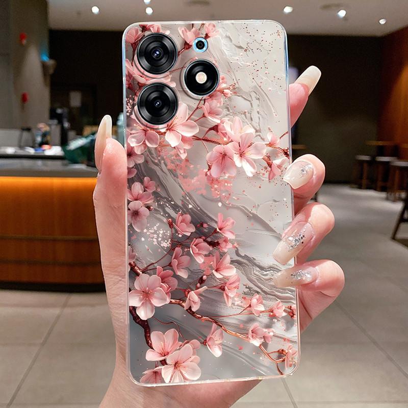 For Tecno Spark 10 Pro KI7 Back Cover Tecno Spark 10 Pro Case K17 Aesthetic Fashion Butterfly Flowers Clear Soft TPU Phone Case