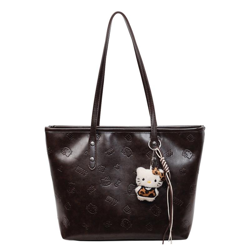 

Foreign style versatile printed bag women s 2025 new retro large-capacity shoulder tote bag casual commuter handbag [Send pendant]