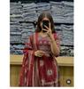 Women Bollywood Printed Cotton Anarkali Kurta Pant Dupatta Set Indian Designer Top Tunic Salwar Suit