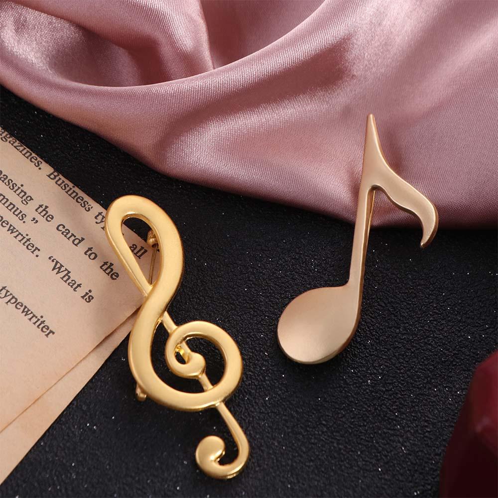 Music Instrument Eighth Note Pin Zinc Zinc Alloy Harp Badge Fashion Treble Clef Pins Backpack Decoration