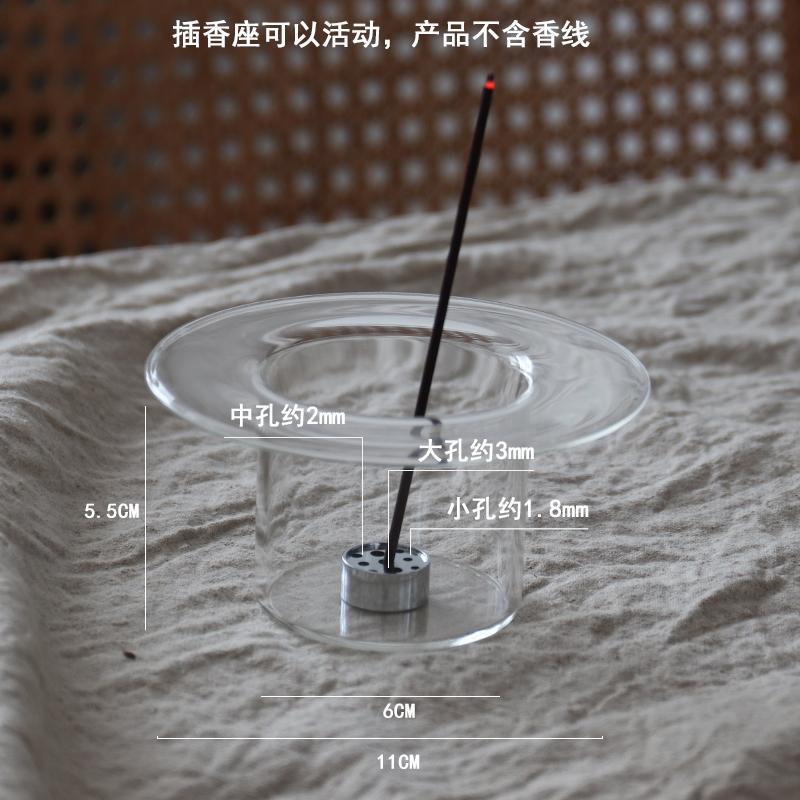 

WULIHOME Glass Stainless Steel Yoga Atmosphere Desktop Ornaments Incense Holders Tea House Ambient Decorative Items
