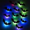 3D Halloween Bat Luminous Stickers Halloween Festival Party Bat Wing Decorations Glow Flash Wall Stickers Home Car Decorations