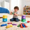 Gioco di Pesca Montessori per Bambini Piccoli Tappetino da Gioco in Tessuto Morbido con Pesci e Secchielli Impilabili Gioco Educativo per l'Apprendimento Precoce per Neonati 1-3 Anni