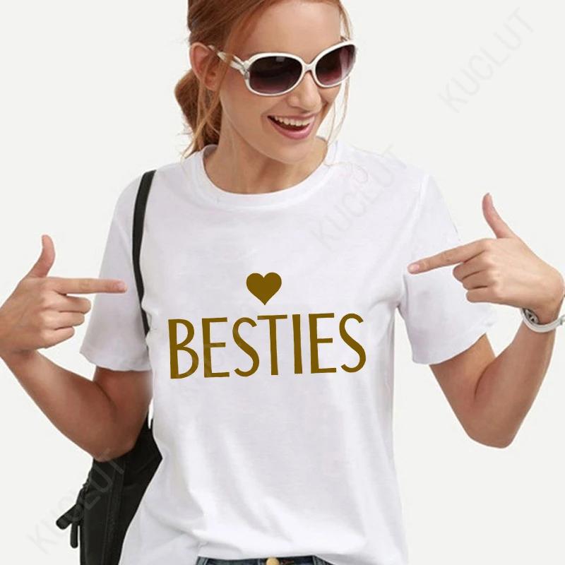 

Friend T-shirts Tee Shirt Matching Girls Birthday Gift Besties T Shirt for Women Clothing Fashion Personalized Best S