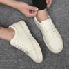 Spring New Shoes for Men Genuine Leather Casual Shoes Concise White Skateboard Shoes Youth Lace-up Sneaker