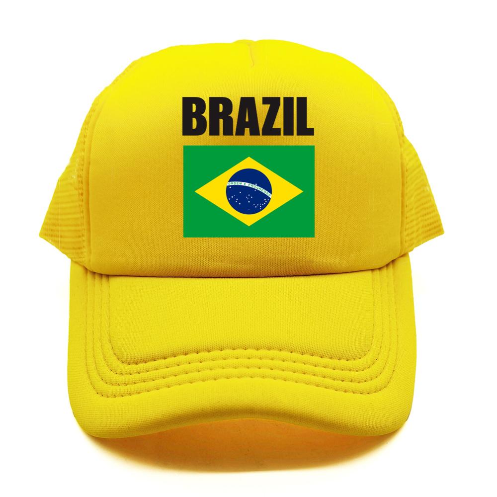 Brazil Flag Trucker Hat Adult Adjustable Mesh Net Country Fans Baseball Cap Unisex Women Hip Hop Dad Gift Hat