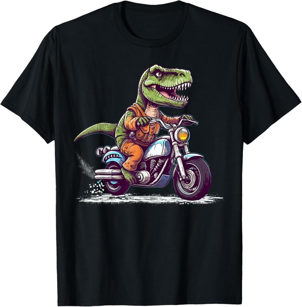 Biker T Rex On Motor Bike Dinosaur T Rex Riding Motorcycle T-Shirt Unisex T-Shirt XXXL