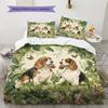 Basset Hound and Grassland Pattern Bedding Home Decoration Birthday Gift (1 * duvet cover + 2 * pillowcase, without core)