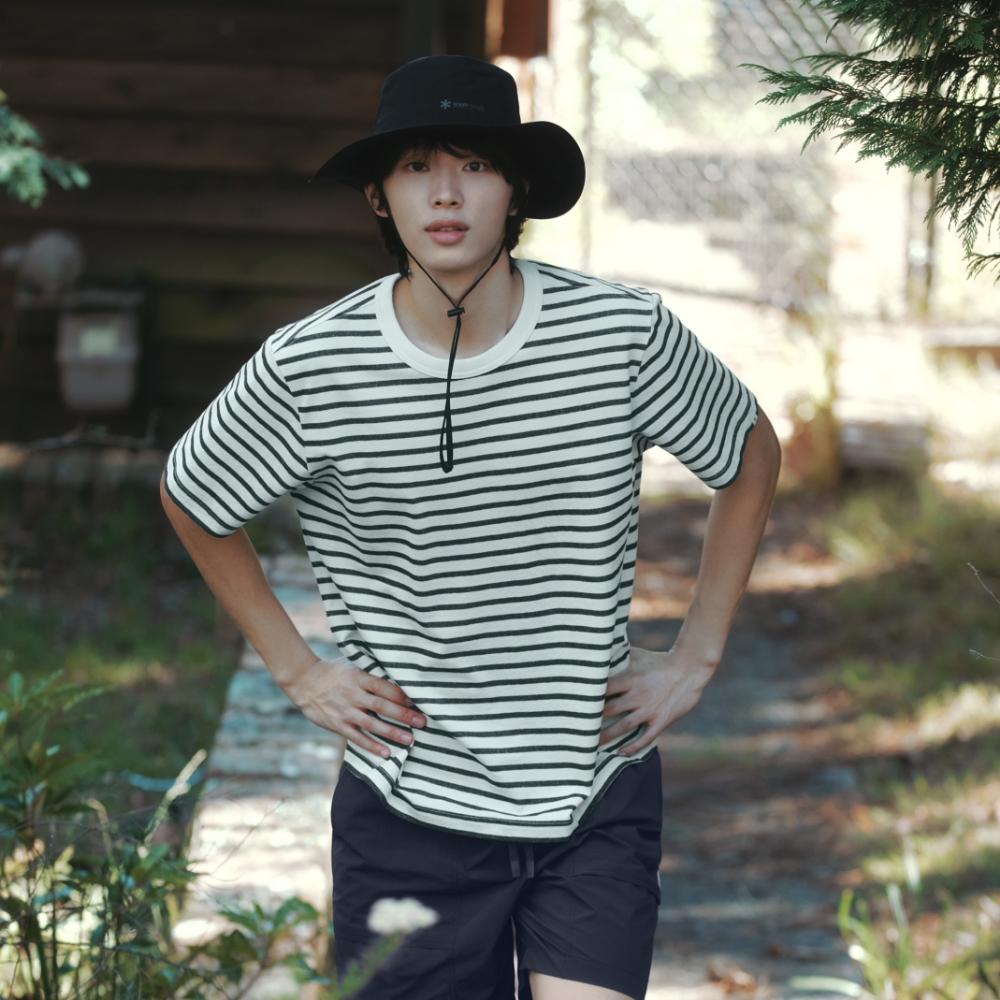 SNOWPEAK Sorona Stripe Short Sleeve T-shirt Navy (S26MUFTS68)