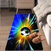 Flannel Printed Soccer Ball Explosion Rug 3D Space Effect Design Soft Fleece Floor Mat Living Room Carpet Sports Fan Decor Rugs