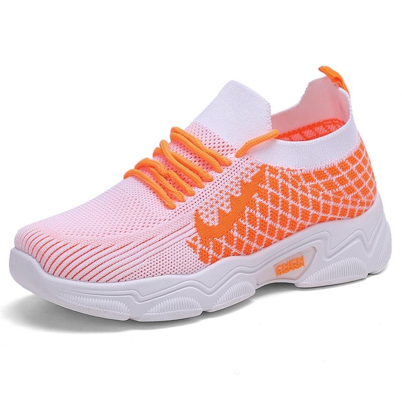 

Женская повседневная дышащая спортивная обувь с толстой подошвой и цветными блоками Женская обувь 40 оранжевый