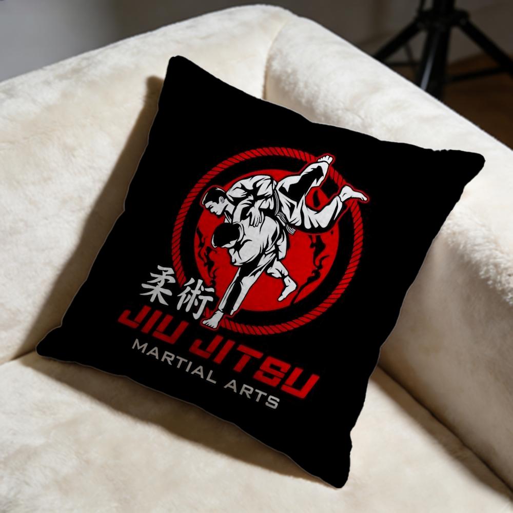 Sports Judo Martial Arts Cushion Cover Soft Decorative Pillow Case Suitable for Bedroom Sofa Car Travel Use