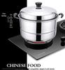 Stainless Steel Three-Layer Steamer with Tray and Soup Pot for Induction Cookers