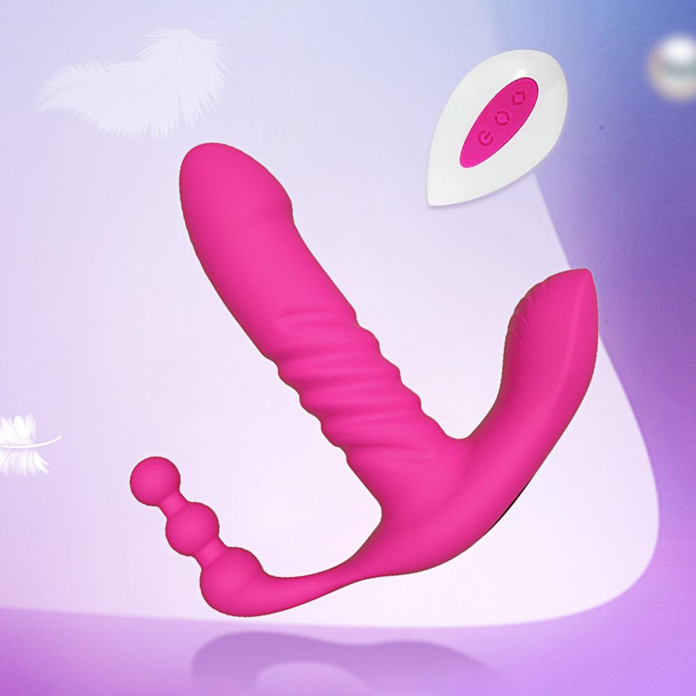 Bezdrátové dálkové nošení G Spot Dildo Stimulátor klitorisu, vaginální anální vibrátor, sexuální hračky pro ženy
