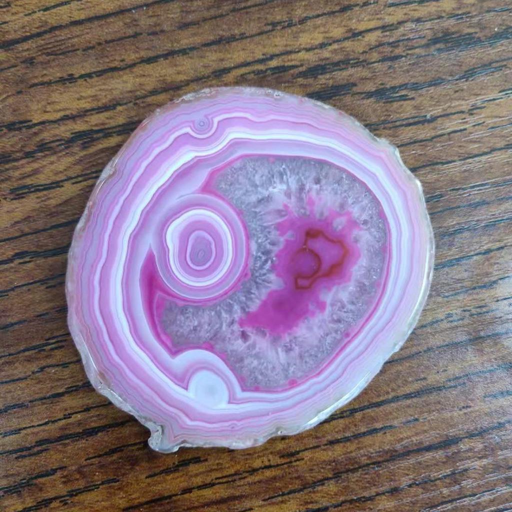 1pcs 70-90g Red Blue Purple Crystal AGATE SLAB Geode Amethyst Crystal Mineral Coaster Electroplated Edging Geode Agate Slice