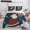 Merry Christmas King Queen Duvet Red Cartoon Santa Car Animals Bedding Set for Children Boy Girl Happy Holiday Theme Quilt Cover