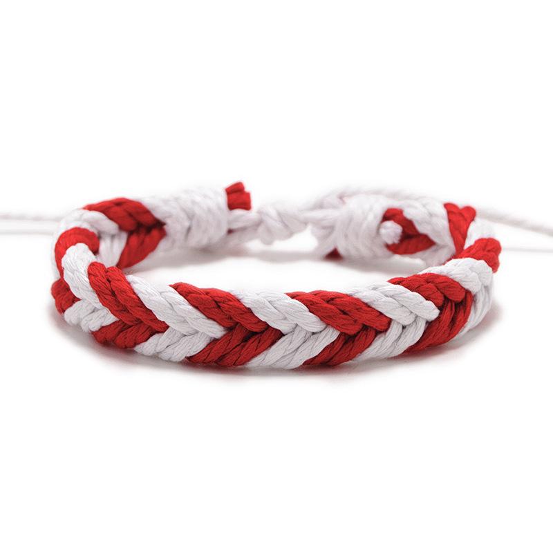 Boho Nepal Ethno Handgemachtes Armband Sommer Strand Zopfschnur Baumwollwickel Gewebtes Seil Freundschaftsarmbänder Für Frauen