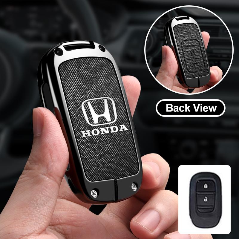 

Leather Car Remote Key Case Cover Protector Key 2/3/4 Buttons Shell Fob Keychain For Honda Civic Accord HR-V CR-V CRV 2022 2023