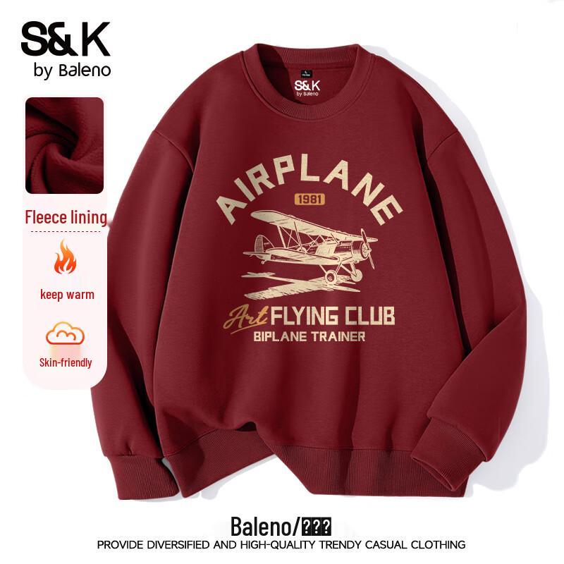 Baleno Men's S&K Series American Casual Round Neck Sweatshirt