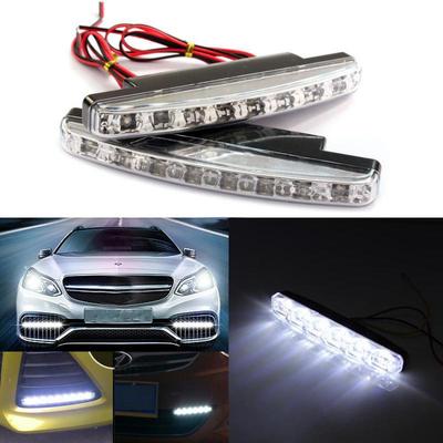 2 uds 8LED estilo de coche luz LED diurna impermeable luz diurna luces de circulación diurna DRL DC 12V