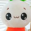 Cute Rabbit Radish Running Fast Plush Toy Expression Carrot Doll Cartoon Girl Holding Pillow on Bed