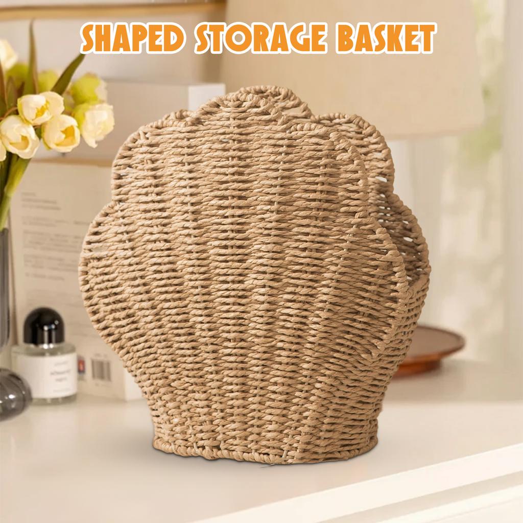 Handmade Paper Rope Woven -shaped Basket For Miscellaneous Items