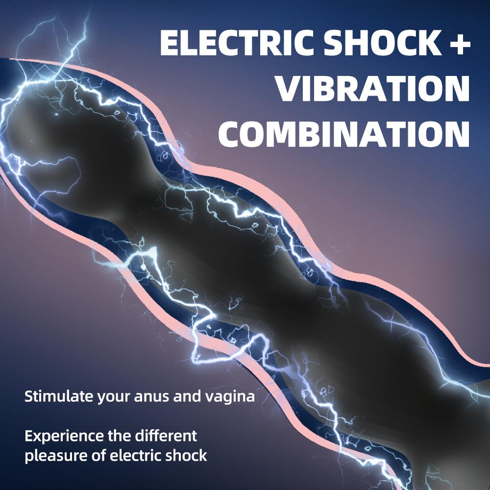 Electric Shock Anal Vibrator Remote Control Vibrating Beaded Butt Plugs for Male Prostate Massager Female Masturbation Sex Toys