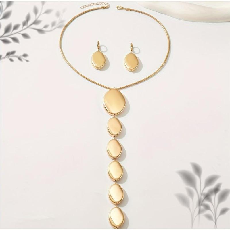 Spersonalizowany nowy retro seksowny owalny długi naszyjnik w kształcie litery Y łańcuszek do swetra 2025