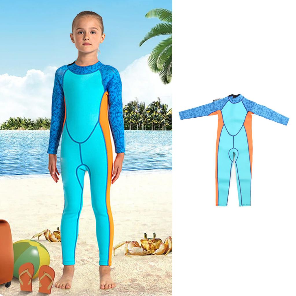 Kids Wetsuit Warm Sun Protection Long Sleeve 2.5mm Neoprene Toddler Surfing Wetsuit for Girls Boys Swimming Diving Snorkeling Size 8