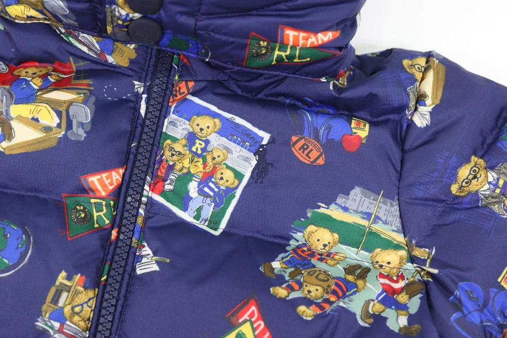 POLO Ralph Lauren Baby Polo Bear Down Size 01010061 Boys' Multi-Print Jacket/Parka, 9M, [Used]