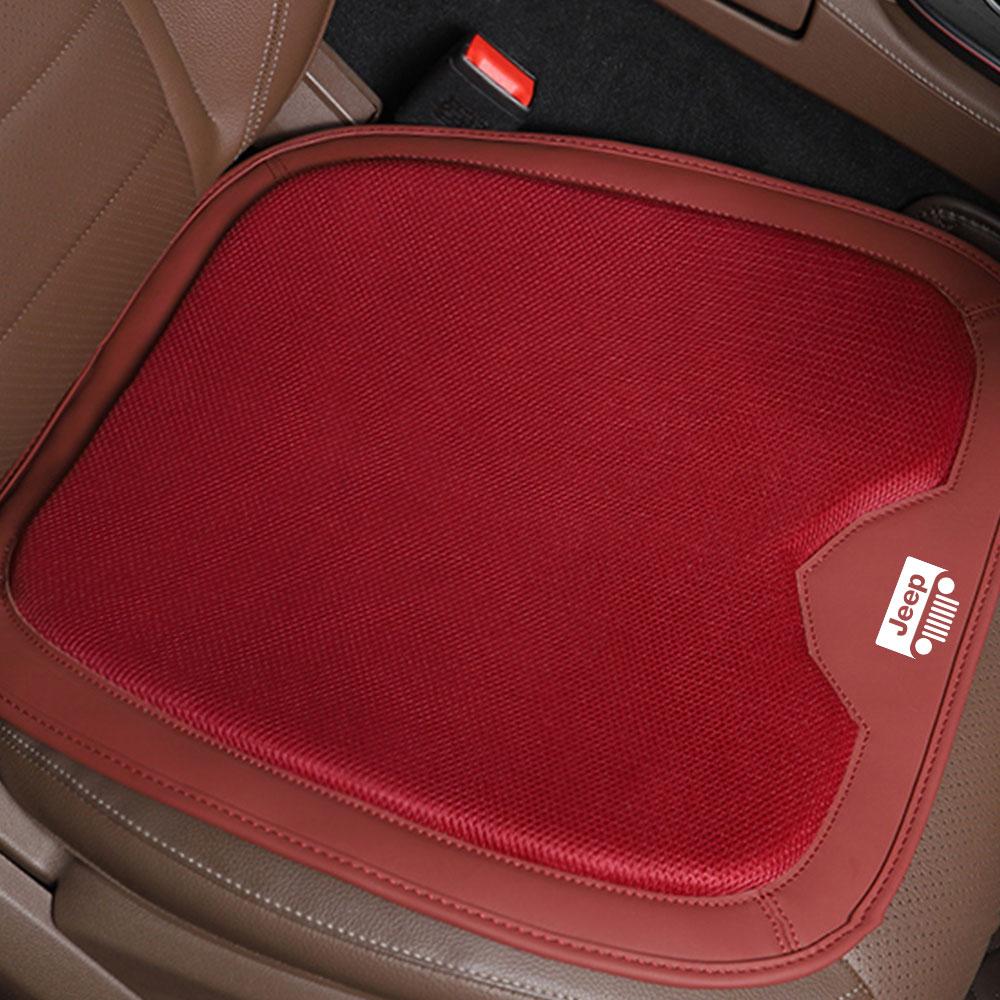 CQAHOI1 Car Seat Cover Breathable Front Seat Cushion Protector Covers For Jeep Grand Cherokee Wrangler Renegaed Compass JPB Accessories